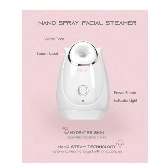 SLF Nano Mist Facial Steamer, Portable Mini Face Steamer, White - Picture 4 of 7